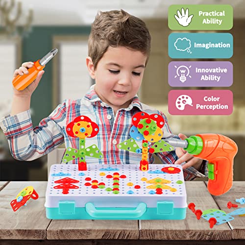 Electric Drill Puzzle Set Toys for Kids Construction Engineering, Creative Activities and Learning Games, Gifts for Toddlers