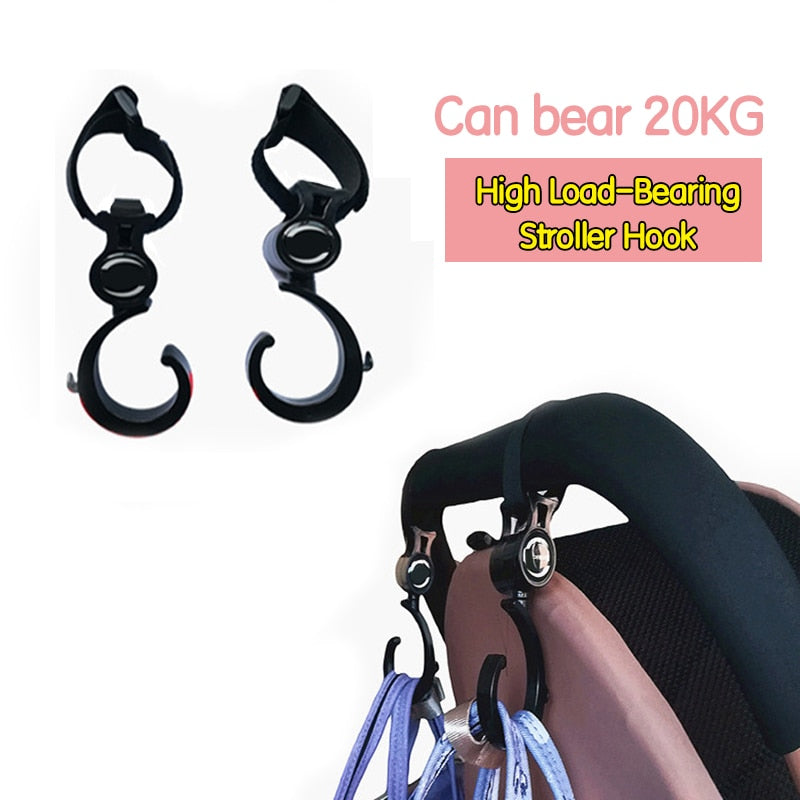 1-2pcs Baby Hanger Baby Bag Stroller Hooks Pram Rotate 360 Degree Baby Car Accessories Stroller Organizer Stroller Accessories