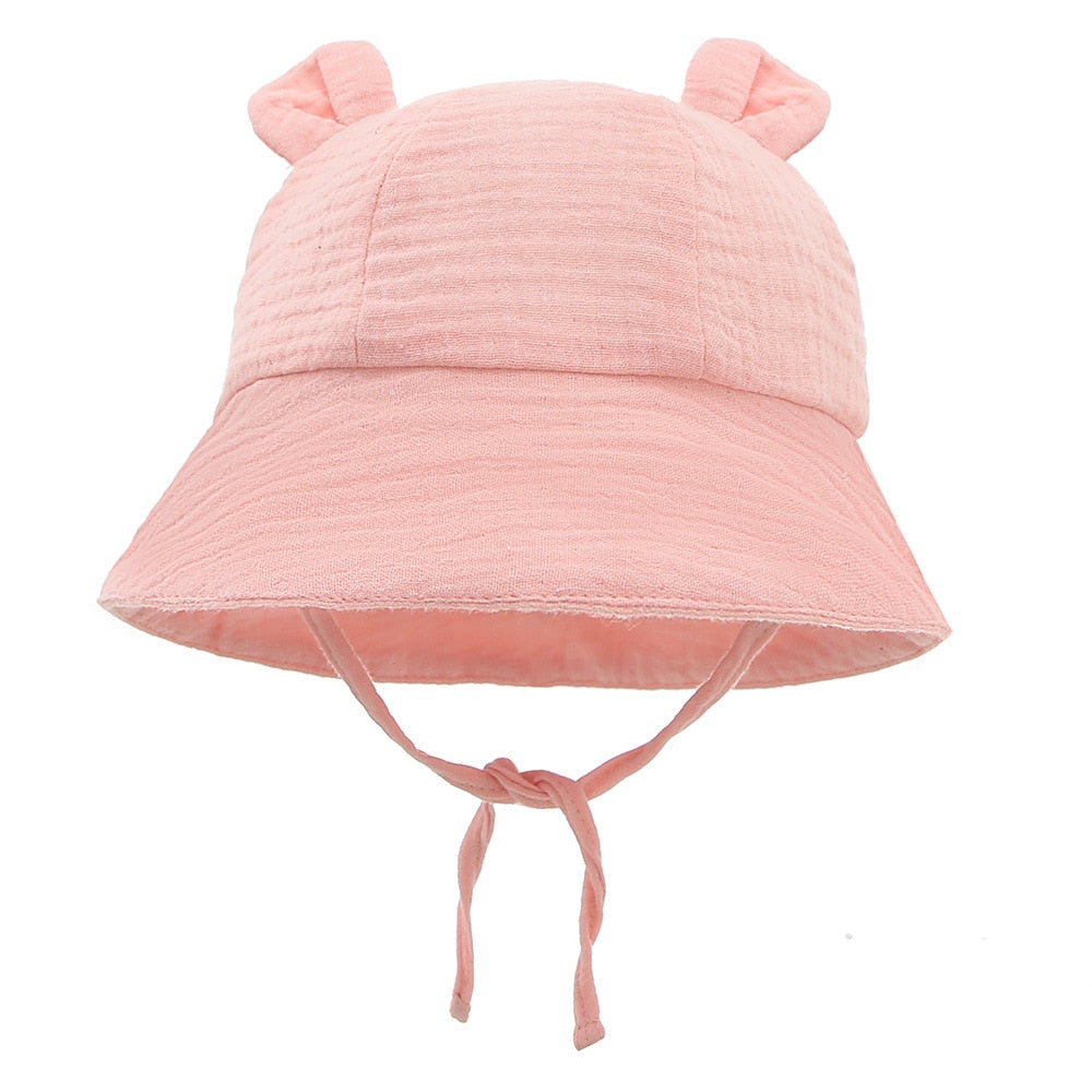 Spring Autumn Solid Color Soft Baby Bucket Hat Cotton Fisherman Hats Kids Summer Toddler Boys Girls Panama Sun Cap 2021 New