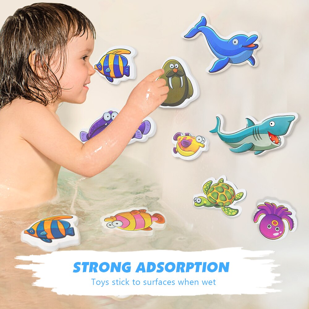 Coogam Foam Bath Sticker-30 Pcs Underwater Ocean Sea Animal Baby Bath Play Bathtub Floating Toy Set Swimming Toy for Toddler Kid