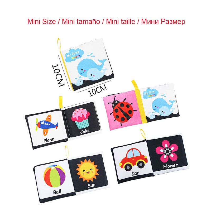 Montessori Baby Cloth Book Black White Book For Baby Early Development Baby Books Educational Cognize Book Baby Toys 0 12 Months