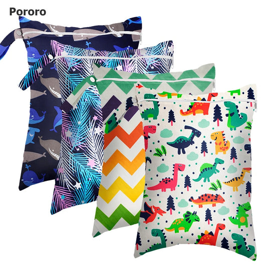 Pororo baby diaper bag size 30*40cm waterproof PUL printed single pocket nappy bags, laundry wet bag for babies cloth diaper