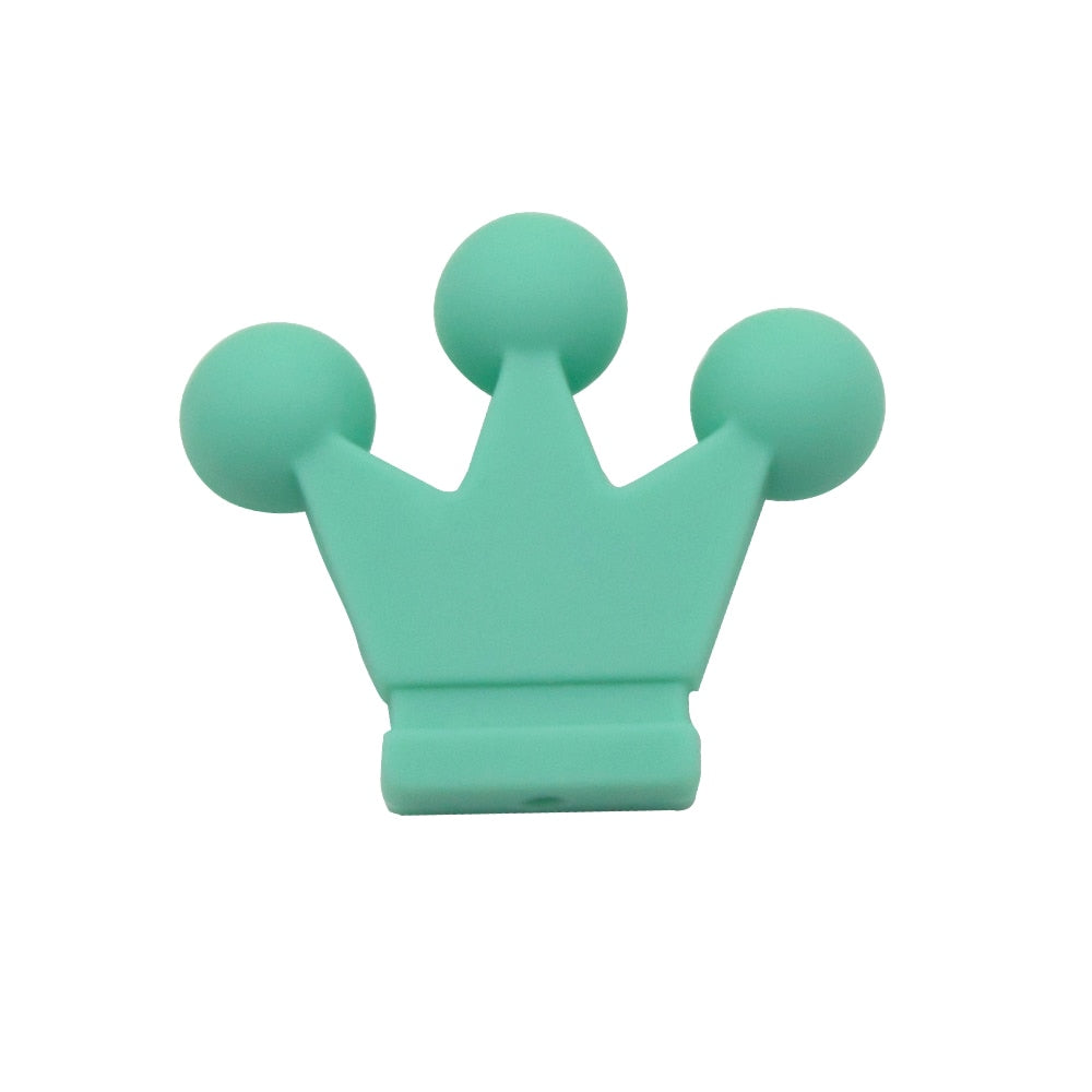 Cute-Idea 10PCs Silicone Crown Beads Baby Teething Chewable Teether DIY Baby Pacifier Chain chew Toys Accessories Baby Products