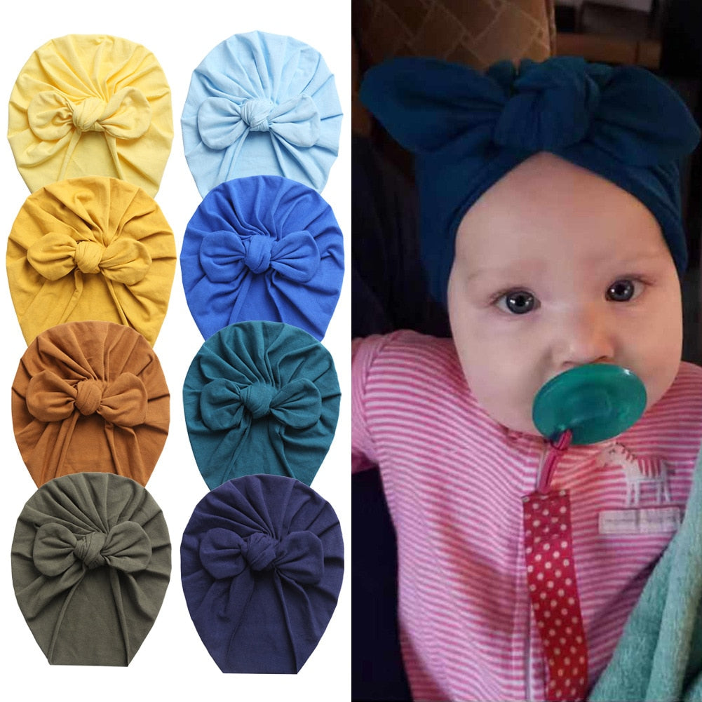 Rabbit Ears Knot Warm Indian Hat Baby Bandanas Turban Headband Girls Kids Hair Head Bands Accessories Headwrap Headdress