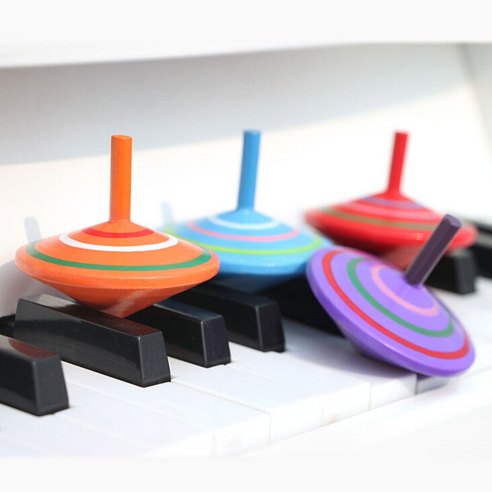 Novelty Wooden Colorful Spinning Top