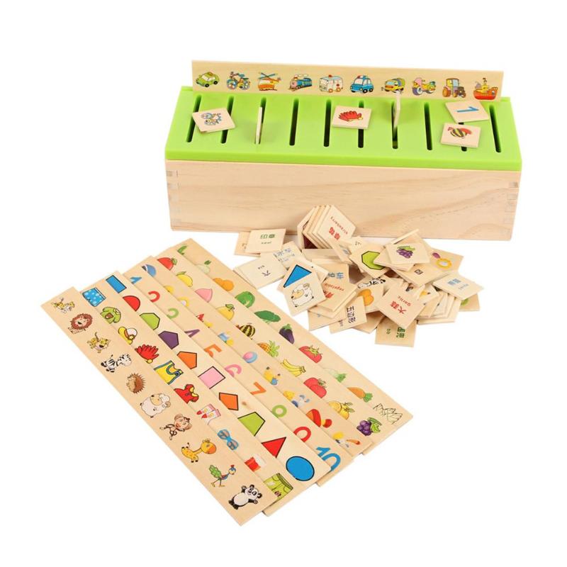 Kids Mathematical Classification Toy in a Wooden Box for Cognitive Matching