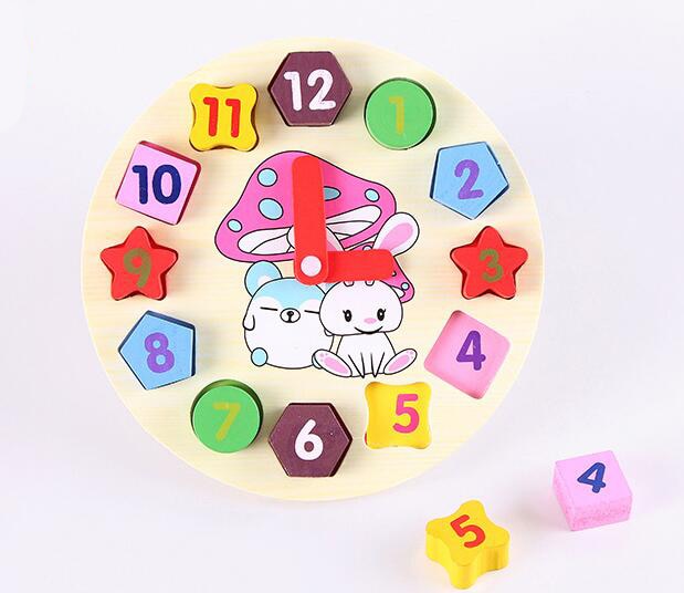 Puzzle Colorful Digital Geometry Clock Educational Toy