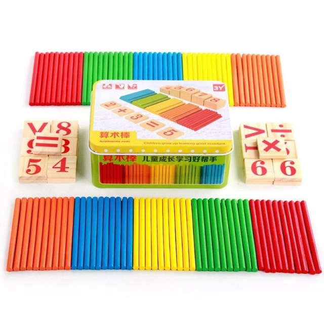 Wooden Kids Mathematics Teaching Box Set for Number Counting