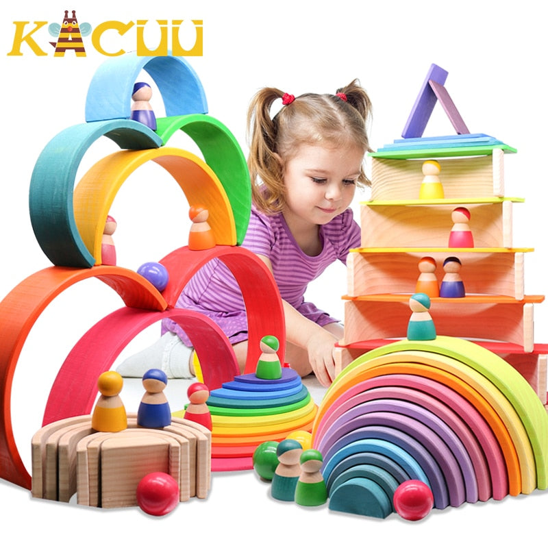Wooden Building Blocks Childhood Learning Toy