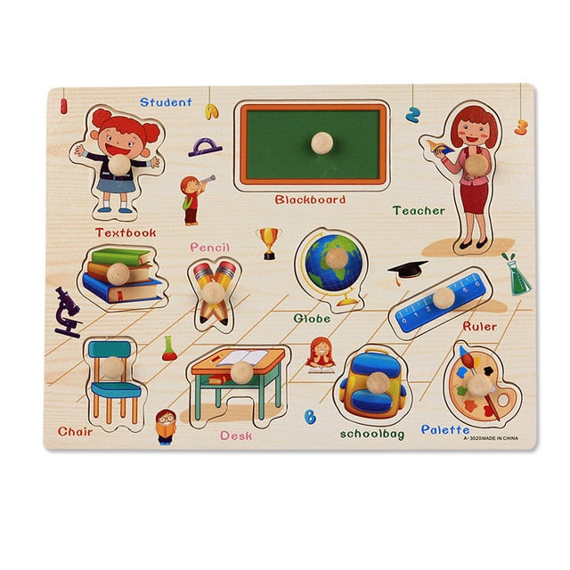 Baby Toys wooden Puzzle Grab Board
