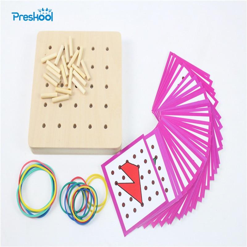 Montessori Creative Graphics Rubber Tie Nail Boards Education Toy